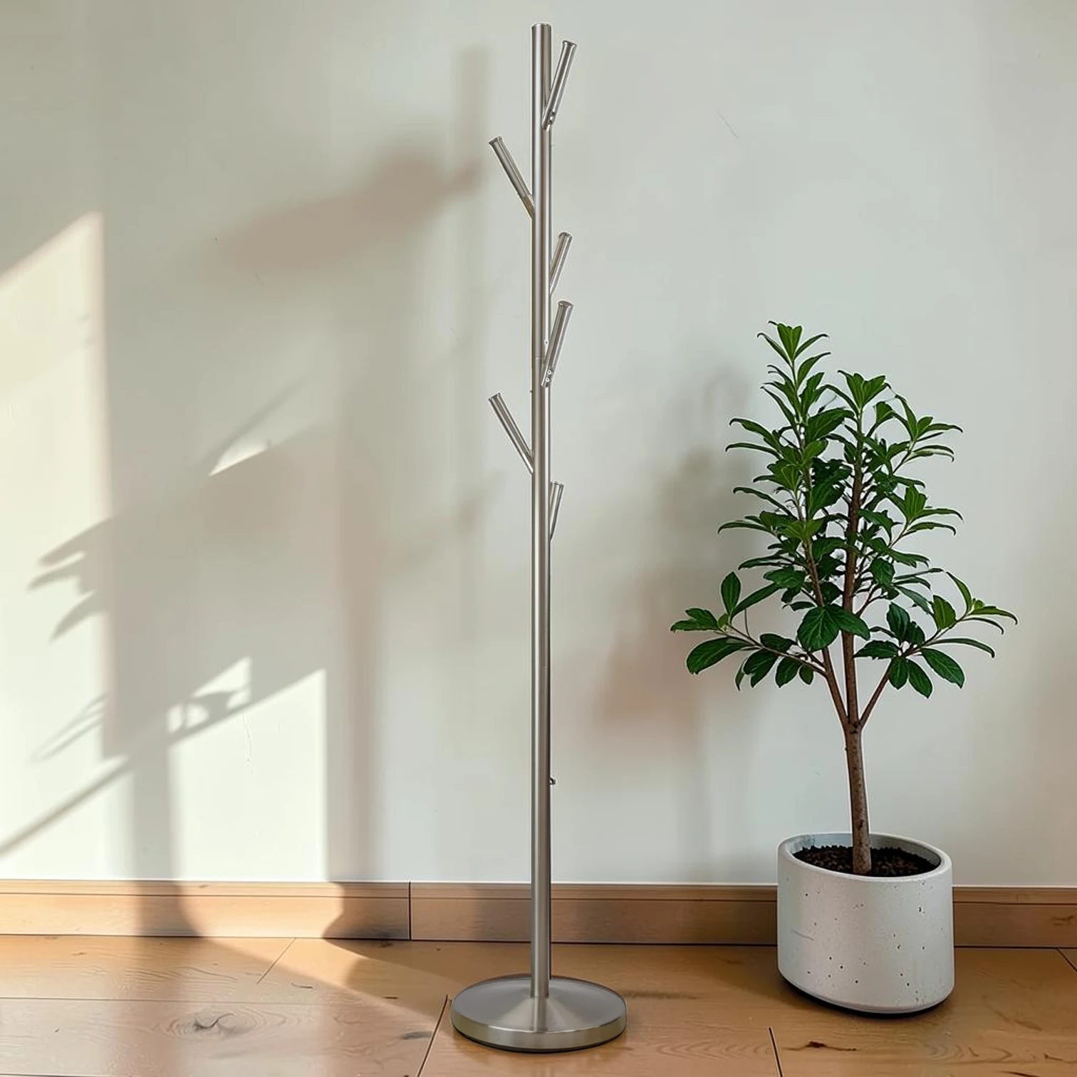 68-inch Metal Coat Rack Stand, Freestanding Entryway Coat Tree with 6 Hooks